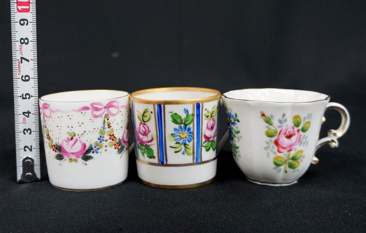 京都6★ LIMOGES カップ＆ソーサー 三客 フランス リモージュ フランス カップ＆ソーサー Yahoo!オークション コバルトブルー 3客