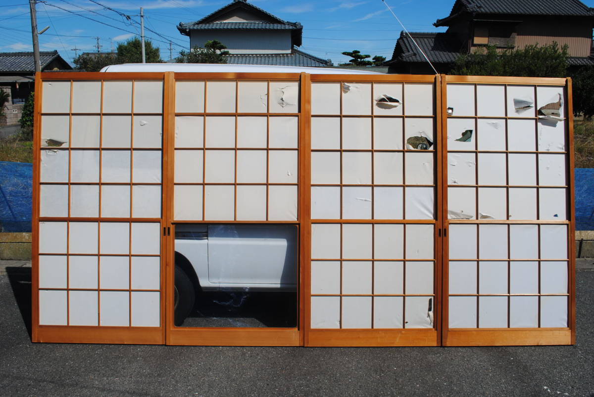 4枚セット 障子 戸 建具 格子戸 障子戸 4枚セット ついたて 4枚セット 障子 戸 建具 格子戸 障子戸 4枚セット ついたて