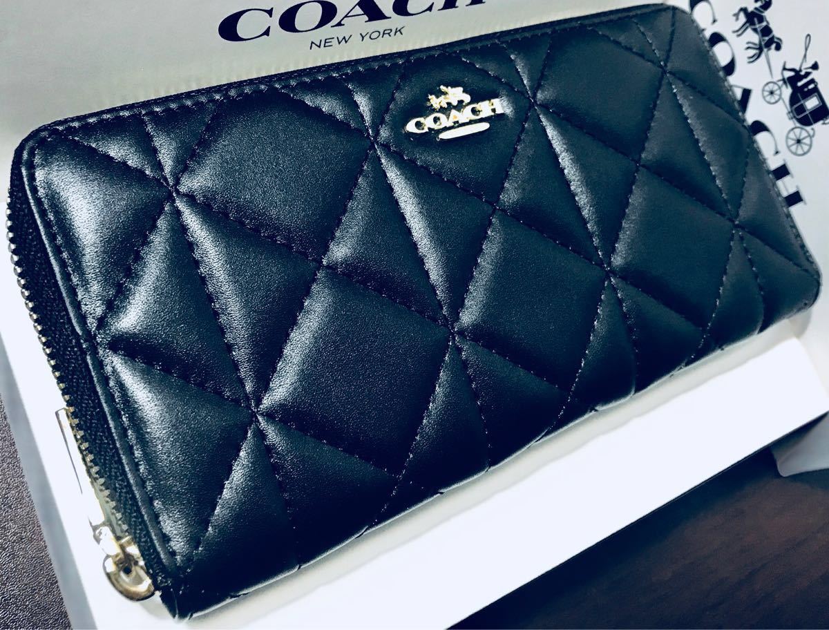 Coach 長財布 正規品 レディース 財布 黒ブラックレザー 長財布 コーチ 本物 Ykk製 ラウンドファスナー 24時間以内発送可 女性用財布 売買されたオークション情報 Yahooの商品情報をアーカイブ公開 オークファン Aucfan Com