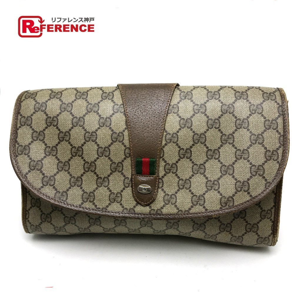【安い，新作登場】 GUCCI グッチ 89 01 031 ウェビングライン GGプラス セカンドバッグ オールドグッチ クラッチバッグ PVC&times;レザー/ レディース(オールドグッチ)｜売買されたオークション情報、yahooの商品情報を かばん、バッグ