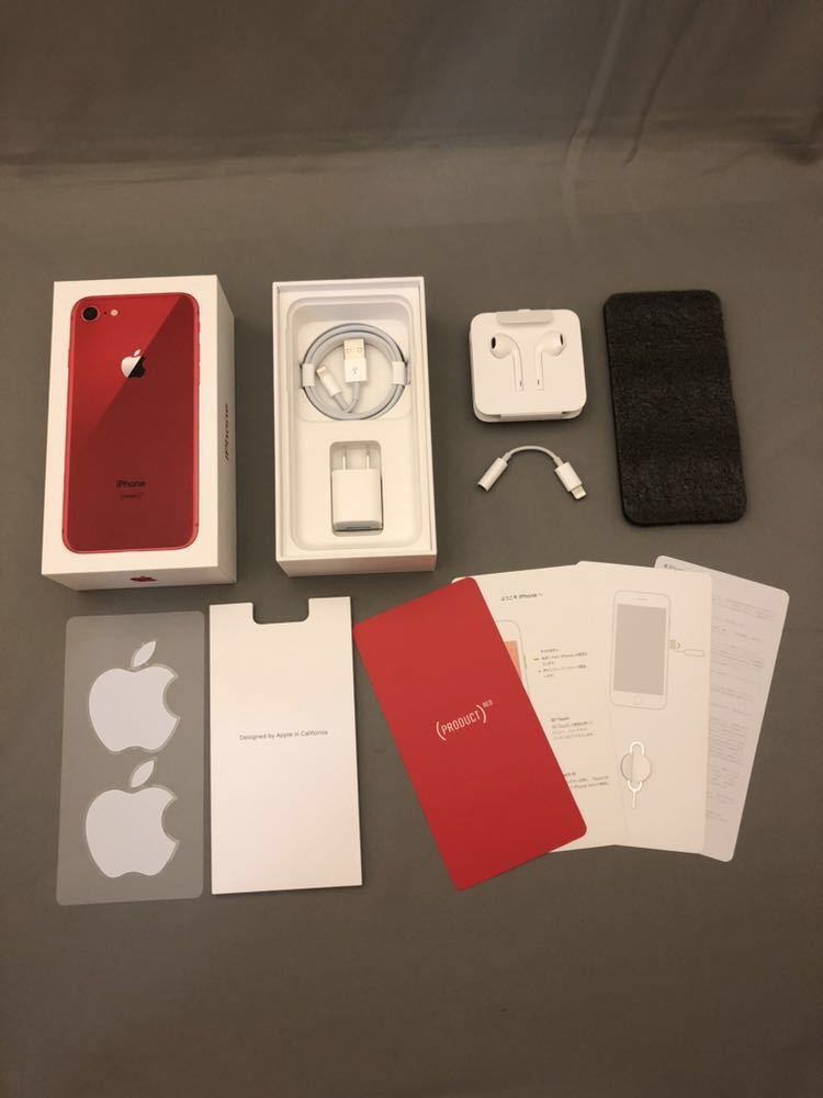 Apple純正[未使用]iPhone 8,Product Red,64GB外箱&付属品一式_1