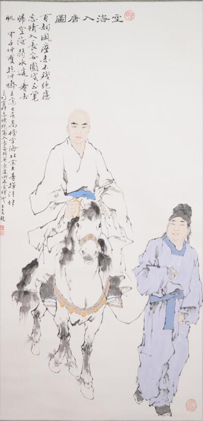 三尺中堂 中国伝統 宮廷花卉図 慈溪宮花図 掛け軸 紙本・表装済み