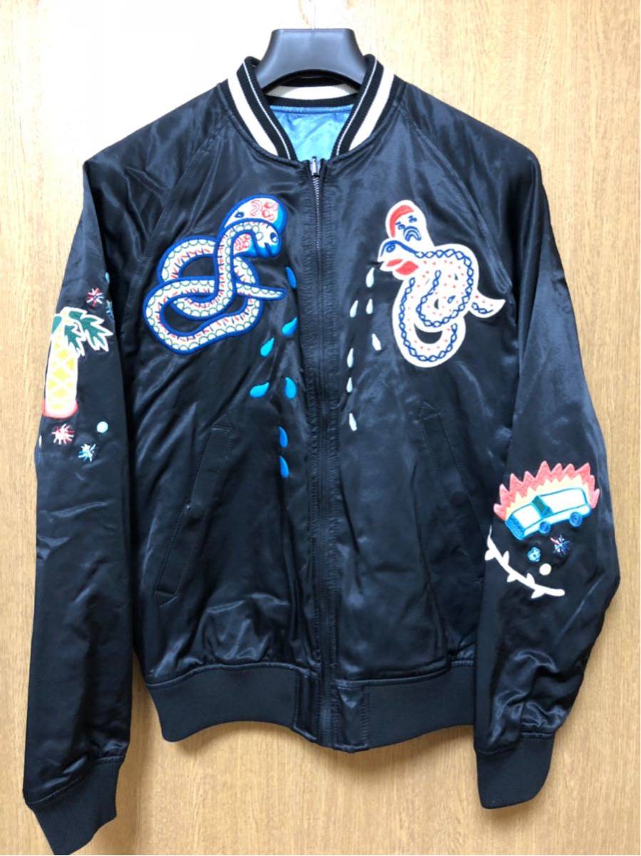 安い，HOT 国内正規品 ディーゼル 刺繍スタジャン黒 リバーシブル青 サイズＭ 同様品(ジャンパー、ブルゾン)｜売買されたオークション情報、yahooの商品情報をアーカイブ公開 - オークファン 男性用