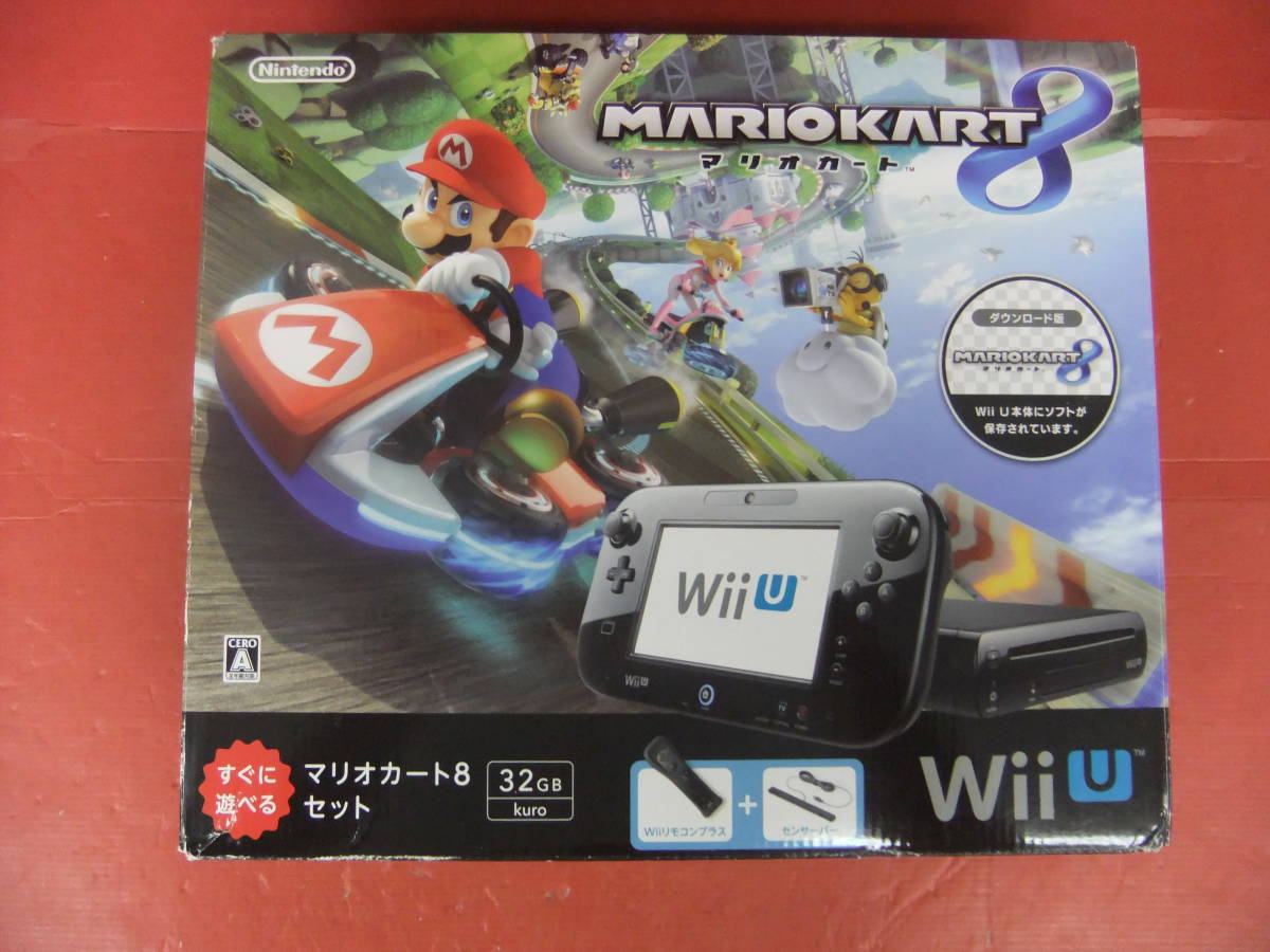 Y1781-089♪Wii U 本体 32GB マリオカート8 セット クロ ニンテンドー