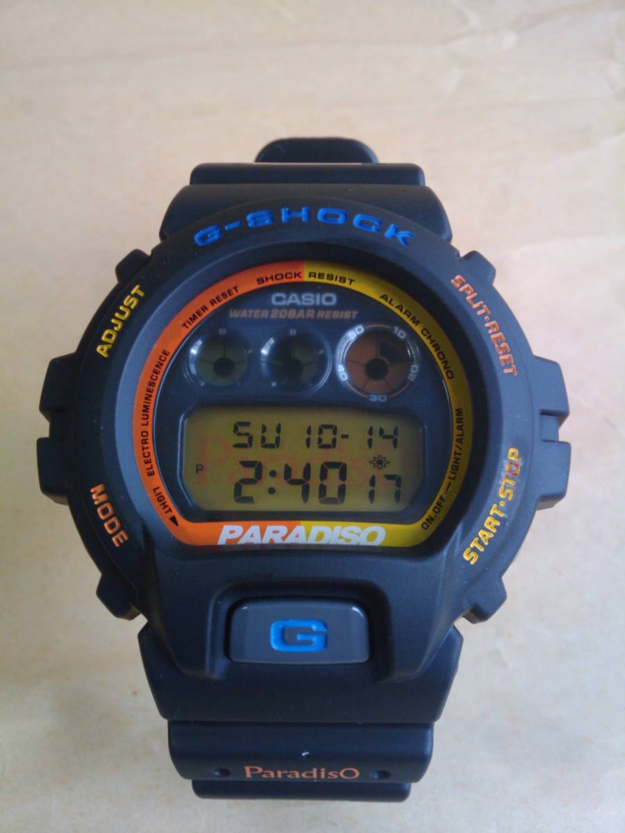 最大70％オフ通販 腕時計　ブリヂストン PARADISO × G-SHOCK コラボ　DW-6900 美品 ブラック　BRIDGESTONE ゴルフ パラディーゾ 限定 テニス　CASIO レア 黒