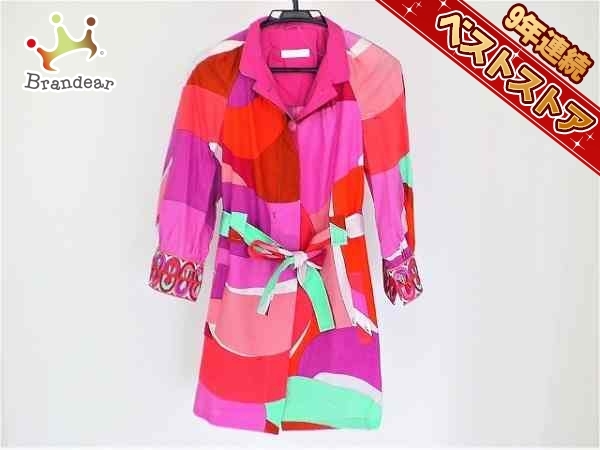 エミリオプッチ EMILIO PUCCI コート サイズ40(I) M ピンク×マルチ