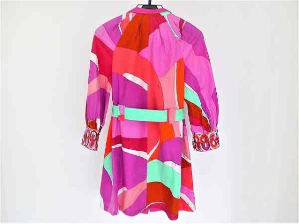 エミリオプッチ EMILIO PUCCI コート サイズ40(I) M ピンク×マルチ