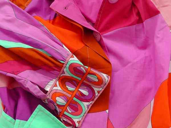 エミリオプッチ EMILIO PUCCI コート サイズ40(I) M ピンク×マルチ