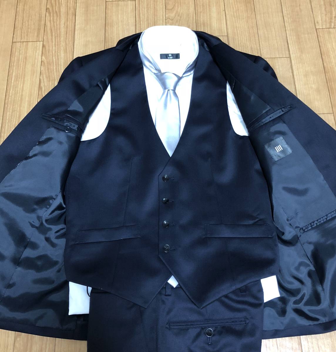 美品】SUIT SELECT 3Pスーツセットアップ シルク混 リバーシブルM