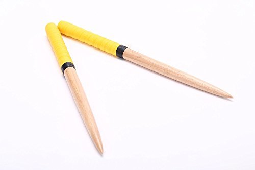 色黄色 【 逆鱗】太鼓の達人　マイバチ テーパーロール仕様 黄色（ゴールドイエロー） ゴムの木（木製バット素材）反発力が自慢！アー_2