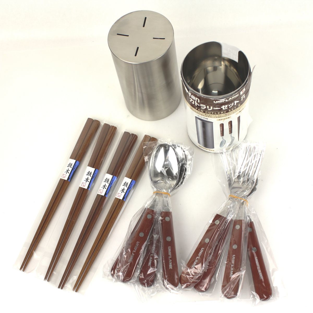 新品 ケース傷あり ユニフレーム 4人用 カトラリーセット UNIFLAME fan