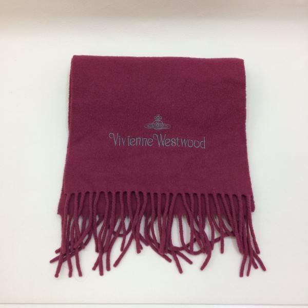 ヴィヴィアンウエストウッド マフラー 赤紫 VivienneWestwood 無地