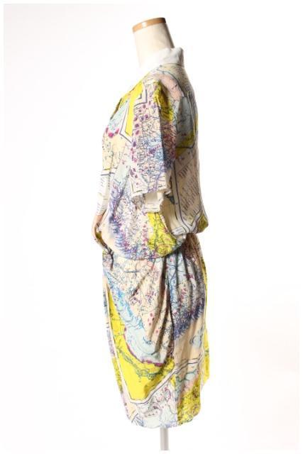 カルヴェンCARVEN　パリ柄シルクワンピース[LOPP67660]