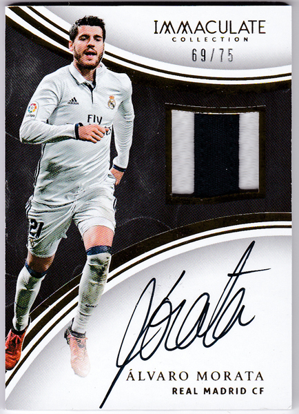 Alvaro Morata 2017 Panini Immaculate Patch Auto 75枚限定 (69/75)　直書き 直筆サインカード　レアル・マドリード