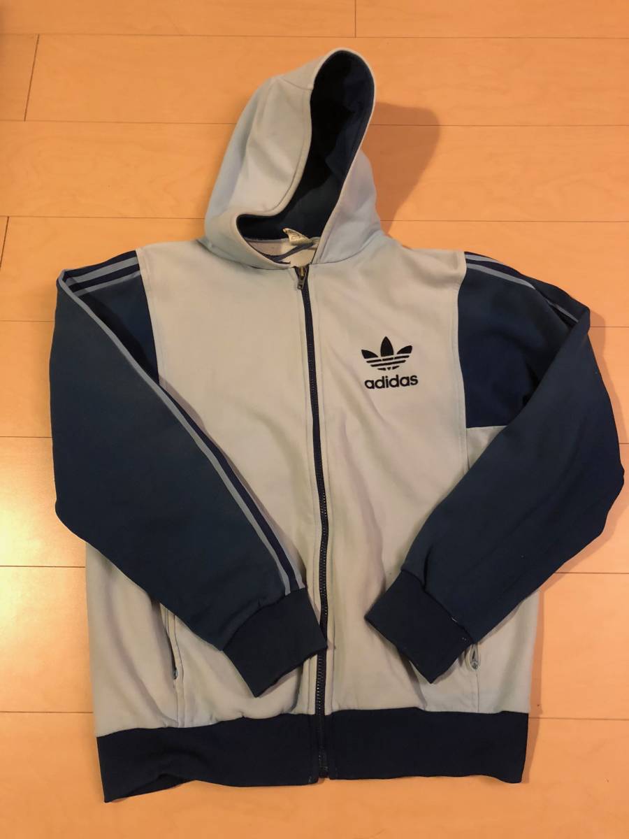 最新作，新作登場 Vintage Adidas ヴィンテージ アディダス Hoodie スウェットパーカー Blue 青 フランス製(パーカ)｜売買されたオークション情報、yahooの商品情報をアーカイブ公開 - オークファン 男性用