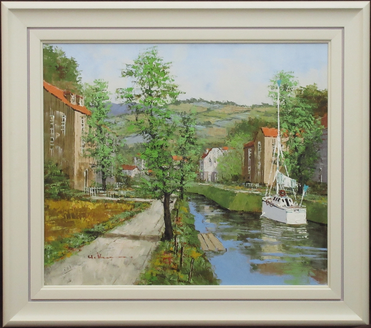 マルセイユ」黒沢久 F4サイズ油彩画[油絵]・外国 黒沢 久 先生