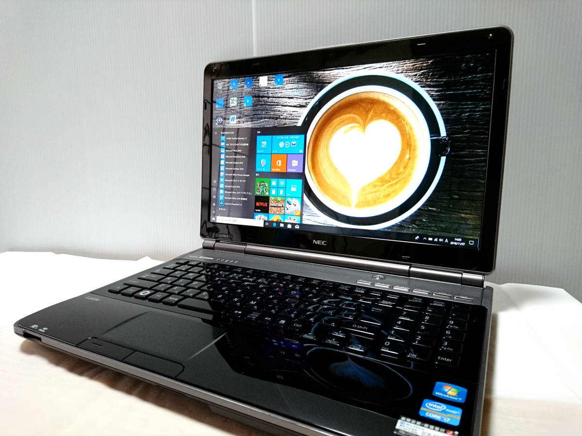 ★第2世代Core i7☆最新Windows10☆爆速SSD★NEC LL770/E◇Core i7-2.90GHz(ターボ♪)◇新品SSD480GB◇メモリ4GB◎Office/Blu-ray/HDMI 