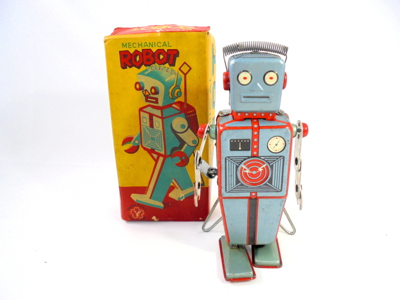 当時物 メカニカルマシーンロボット ノグチ製 プラ ゼンマイ ブリキ