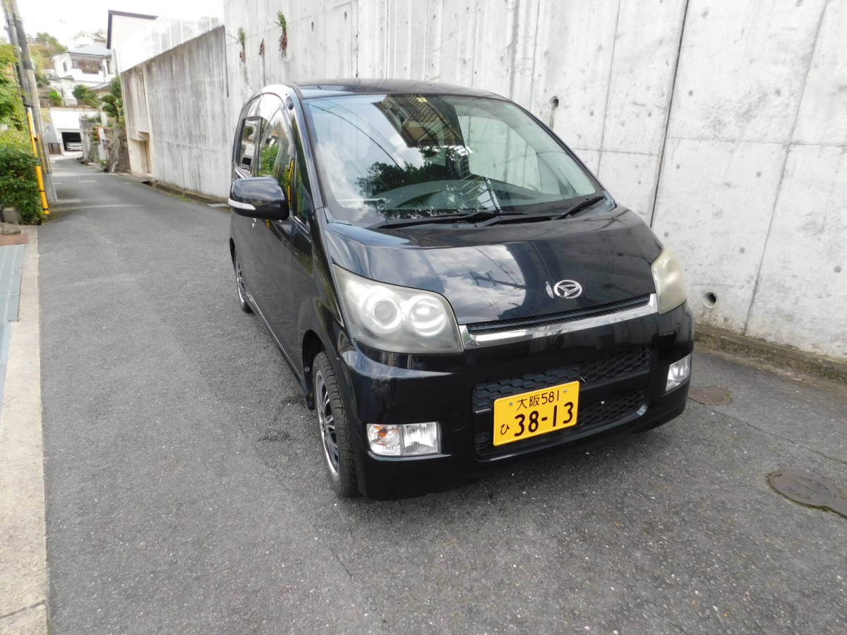 ムーヴカスタム　黒　Ｒ　ターボ社外ＡＷ　車検３２年１１月迄１円スタ売切！大阪京都滋賀奈良和歌山神戸姫路　下取高価買取ＴＥＬ問合　