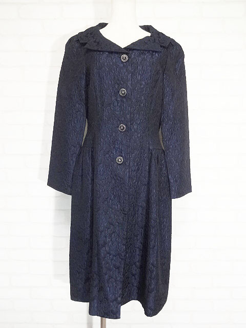 エムズグレイシー 濃紺 花柄 ワンピース 40 ワンピース 極美品☆40