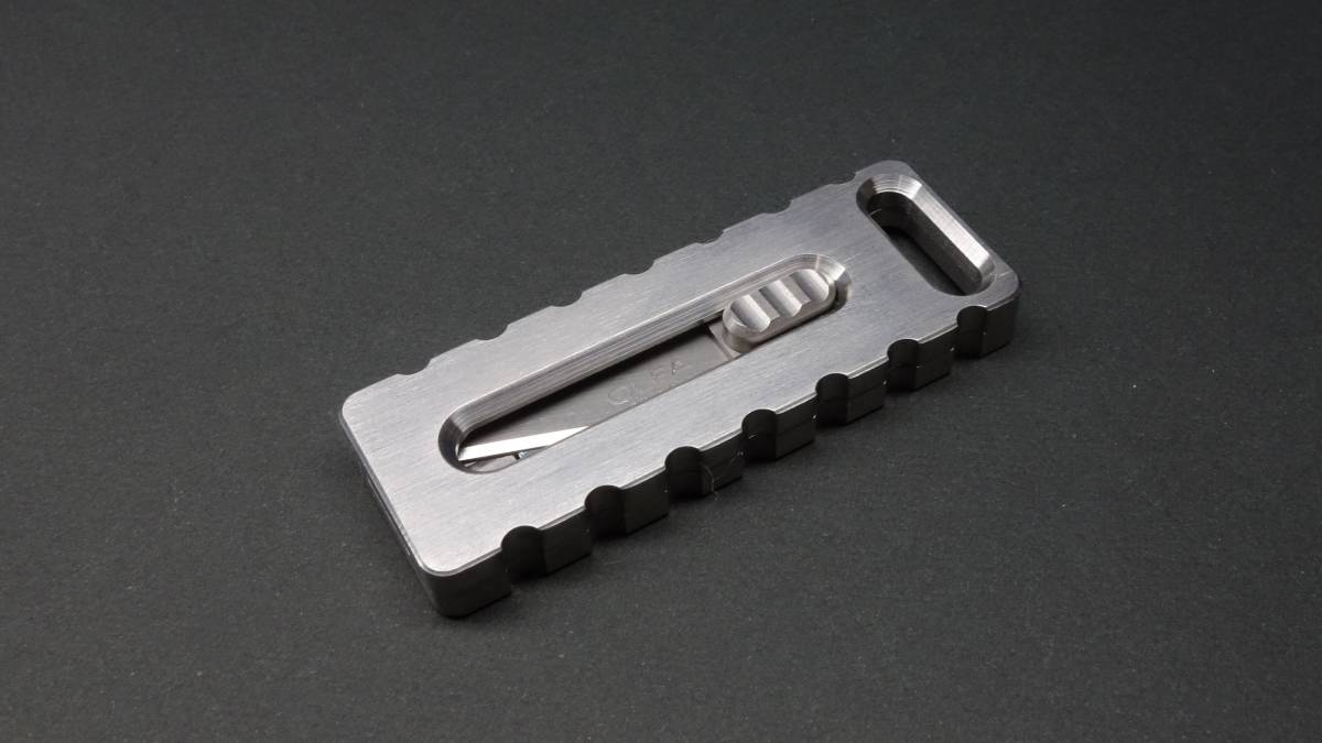EDC】TC4チタン製 ミニカッターナイフ チタニウム Ti-6Al-4V : チタン 