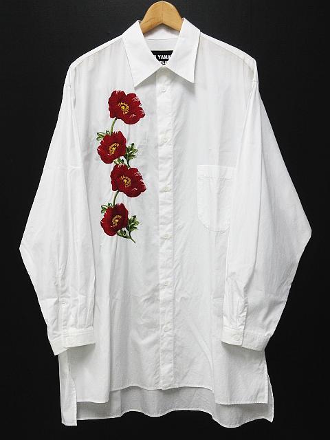  ヨウジヤマモトプールオム YOHJI YAMAMOTO POUR HOMME REPLICA 1988S/S レプリカ シャツ 長袖 フラワー刺繍 17ss ブロード ファイト 白(長袖シャツ)｜売買されたオークション情報、yahooの商品情報をアーカ 男性用