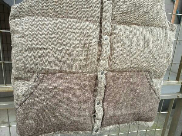 ジャケット Columbia コロンビア　ダウンベスト　ツイード　ブラウン　サイズL