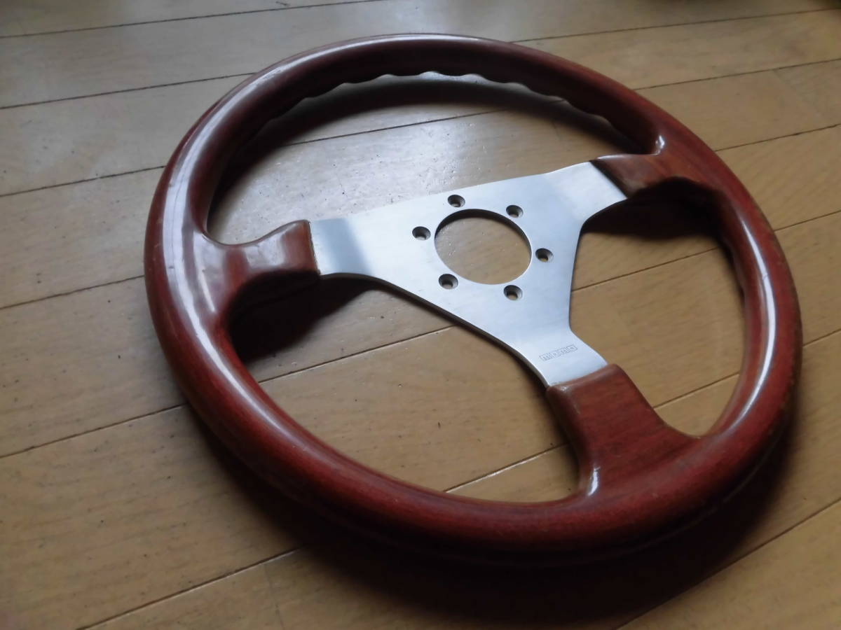 MOMO INDY 正規品 ウッドステアリング 1981年7月製造 小径 旧車 MOMO