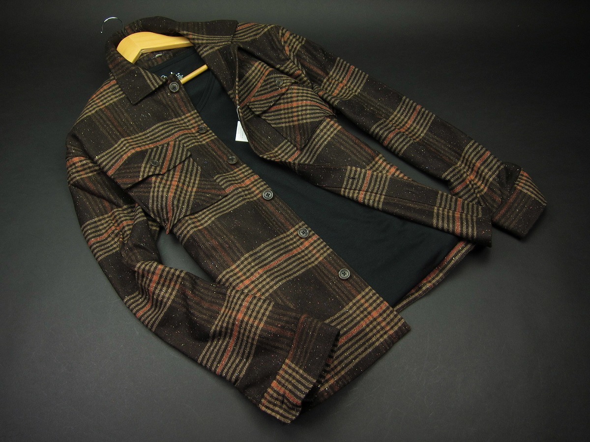 新品☆アーバンリサーチ/URBAN RESEARCH/チェックシャツジャケット/茶 