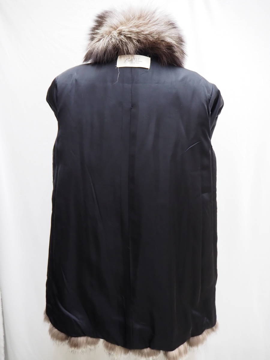 □シルバーフォックス□セミロングコート□着丈82cm□OSFUR□襟BIG