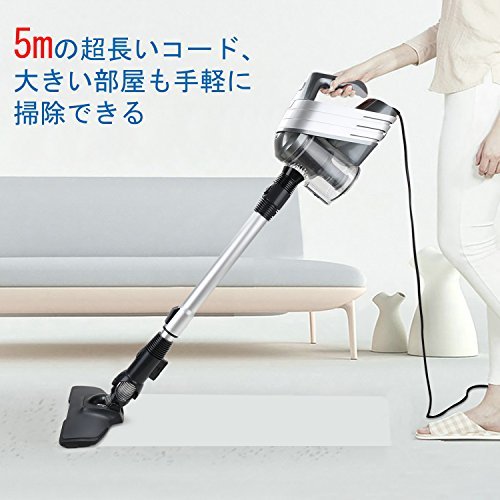 色グレー MooSoo 掃除機 サイクロン式 スティッククリーナー&ハンディー型クリーナー2 in 1 吸水モップ付き　抜群な吸引_4