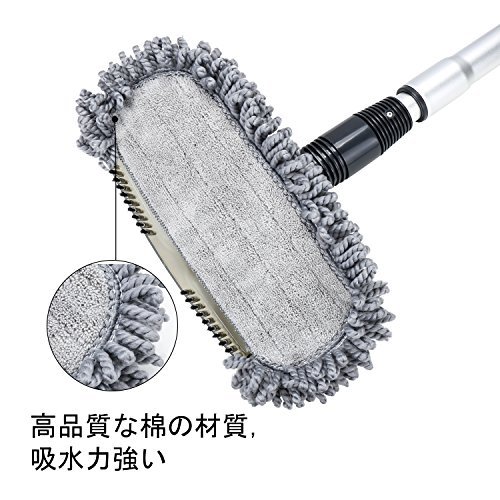 色グレー MooSoo 掃除機 サイクロン式 スティッククリーナー&ハンディー型クリーナー2 in 1 吸水モップ付き　抜群な吸引_5