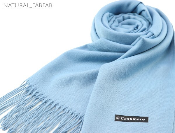定番人気，セール ナチュファブ NM-F933 しっとり 暖か カシミア100% ベイビーブルー 無地 Cashmere 大判 ストール マフラー(カシミア、パシュミナ)｜売買されたオークション情報、yahooの商品情報をアーカイブ公開 カシミア、パシュミナ