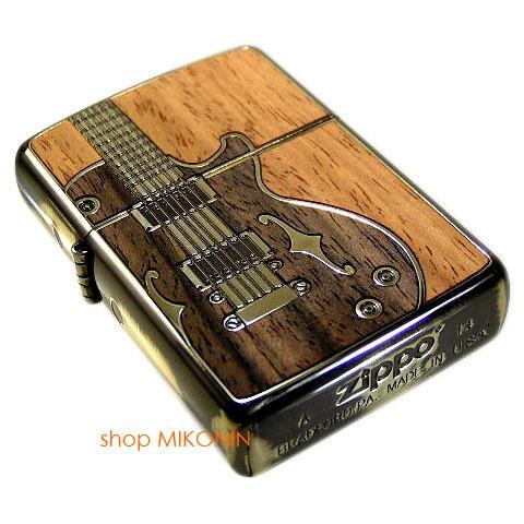 ZIPPOジッポー：アンティークギター ライター ギター BS&frasl;ウッドインレイ 両面加工 Zippo アンティーク : ジッポー アンテーク ジッポーライター： ウッド ダブル Style ジッポー専門店のZippo 母の日