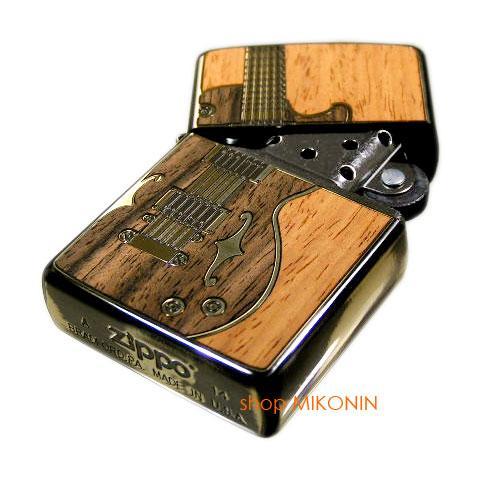 ZIPPOジッポー：アンティークギター ライター ギター BS&frasl;ウッドインレイ 両面加工 Zippo アンティーク : ジッポー アンテーク ジッポーライター： ウッド ダブル Style ジッポー専門店のZippo 母の日