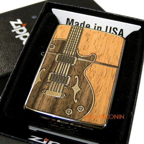 ZIPPOジッポー：アンティークギター ライター ギター BS&frasl;ウッドインレイ 両面加工 Zippo アンティーク : ジッポー アンテーク ジッポーライター： ウッド ダブル Style ジッポー専門店のZippo 母の日