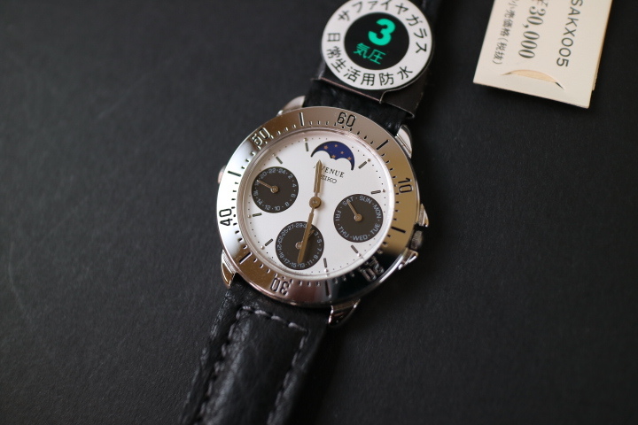 SEIKO セイコー AVENUE アベニュー 7F38-5250 ムーンフェイズ シルバー 