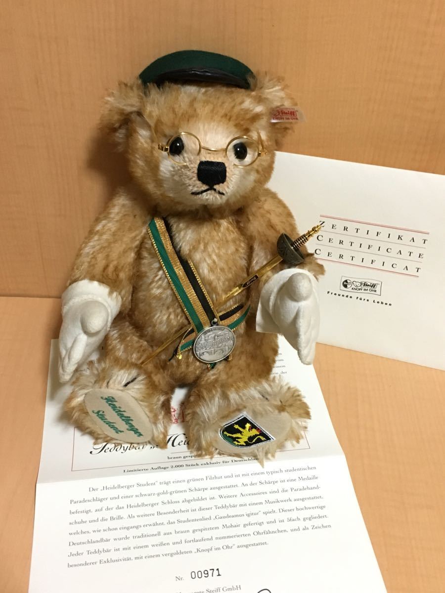 激レア品！シュタイフ ハイデルベルク テディベア メダル付きぬいぐるみ 白タグ テディベア シュタイフ 激レア品！シュタイフ メダル付き Steiff