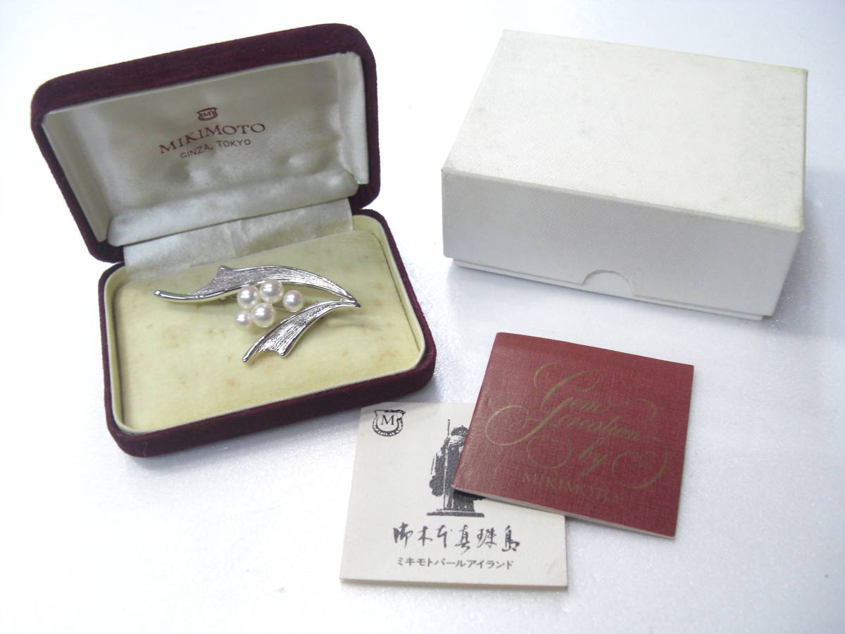 ◆ミキモト パール付ブローチ 銀製金具 MIKIMOTO SV 真珠 御木本真珠