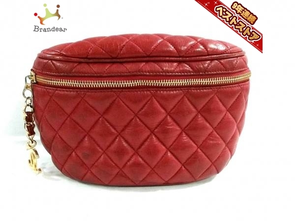 シャネル シャネル CHANEL バッグ ウエストポーチ ラムスキン レッド