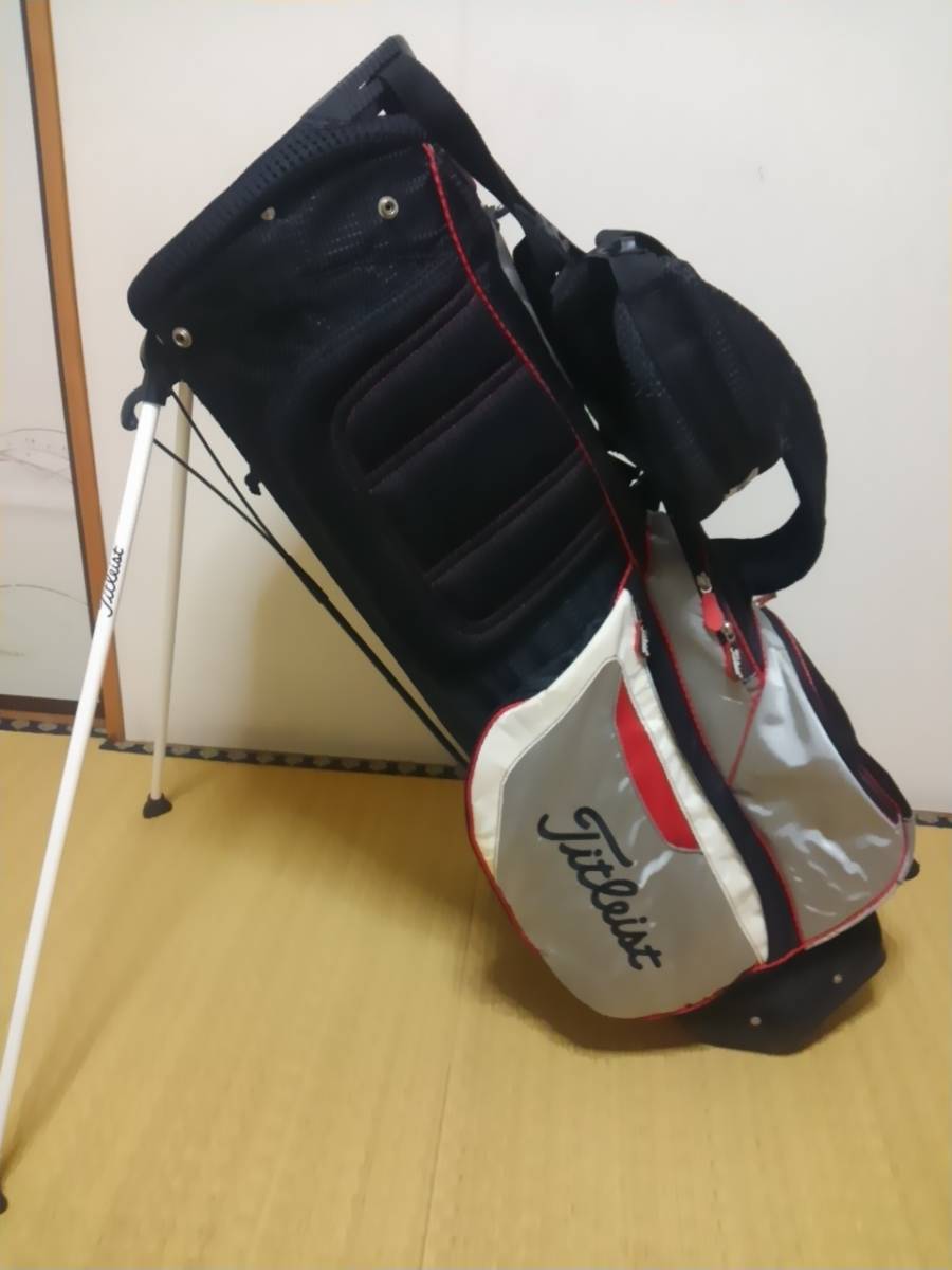 稀少14本分割Titleist スタンドキャディバッグ ブラック レッド