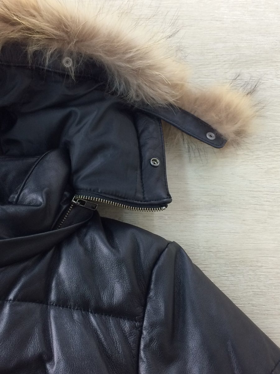 Liugoo Leathers◆ダウンジャケット/L/羊革/BLK