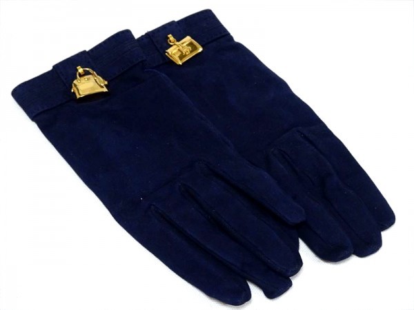 セール，HOT エルメス 手袋 グローブ スエード ネイビー ボリード&ジジェチャーム付き ゴールド サイズ7 通勤 ビジネス ロゴ レザー(服飾小物)｜売買されたオークション情報、yahooの商品情報をアーカ 服飾小物