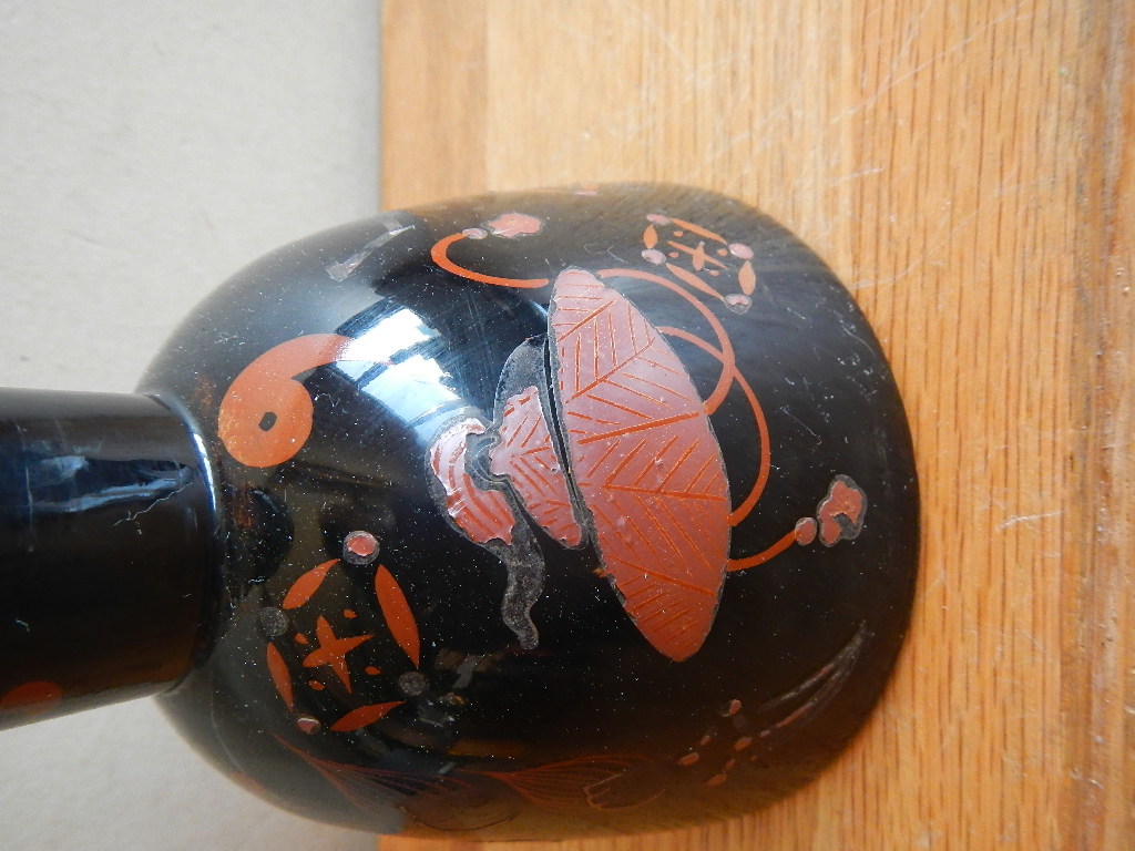 時代蒔絵鼓胴 宝尽くし文様 内部鉋目 （和楽器 漆芸 床の間 和風