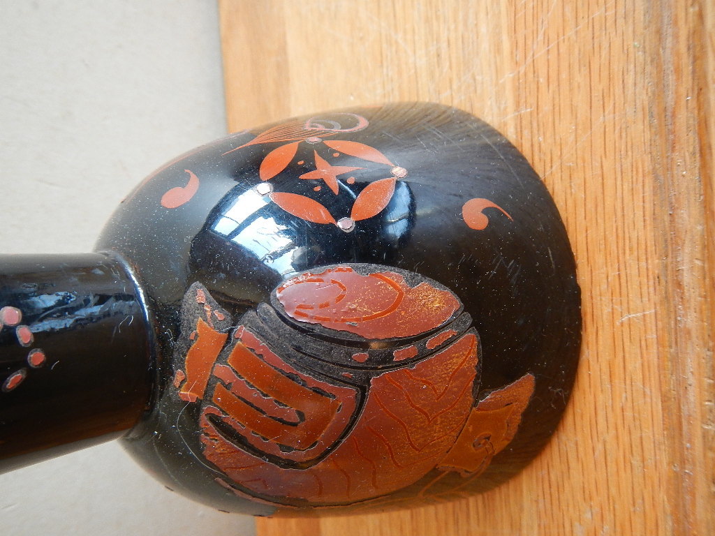 時代蒔絵鼓胴 宝尽くし文様 内部鉋目 （和楽器 漆芸 床の間 和風