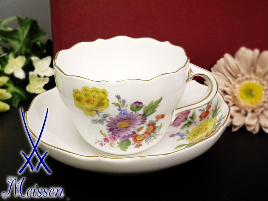 Meissen フラワーポット 金彩 Meissen マイセン ドイツの花 金彩