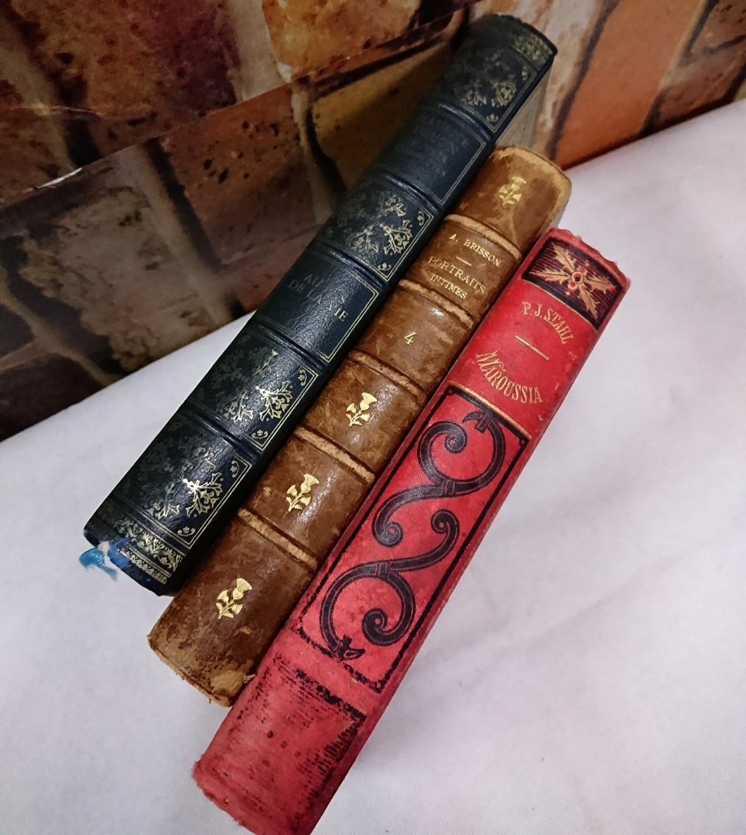 古書 洋書 本 フランスアンティーク ブック オブジェ 古本 紙もの 19 