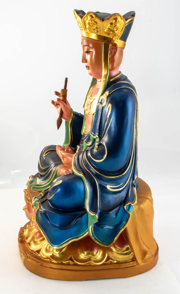 仏教美術 木彫 金彩彩色 仏像 置物 C 8624 窺基菩薩 ⑤ 木彫 金彩彩色
