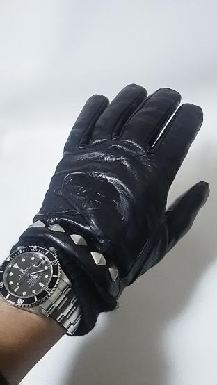 ヒステリックグラマー レザーグローブ　スタッズ　黒 衝撃定1.5万最高傑作ファン待望幻!ヒステリックグラマー高級牛革レザー