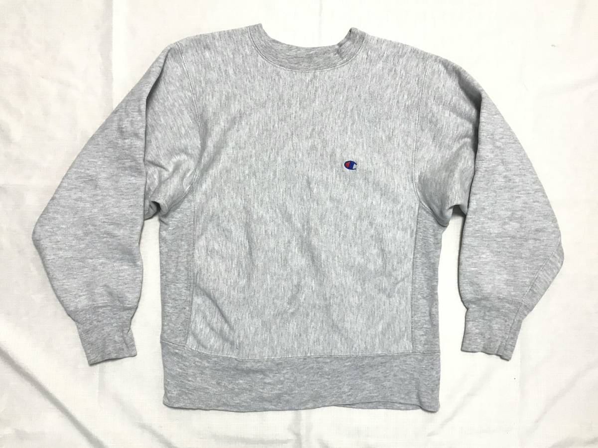 希少 80sビンテージ チャンピオン 無地 霜降りグレー リバースウィーブ スウェット トリコタグ USA製 80年代 オリジナル アメリカ製 古着